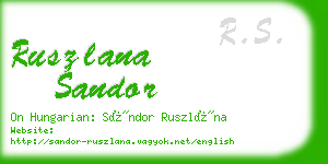 ruszlana sandor business card